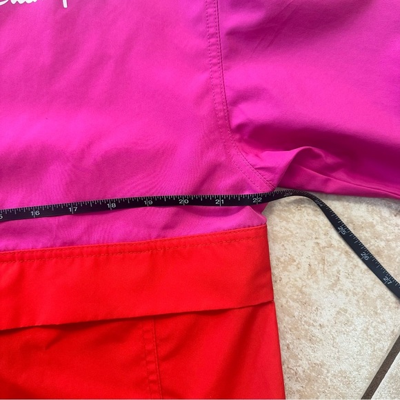 Champion Windbreaker Colorblock Pink Red Orange Quarter Zip Pullover Size Medium - Picture 11 of 12